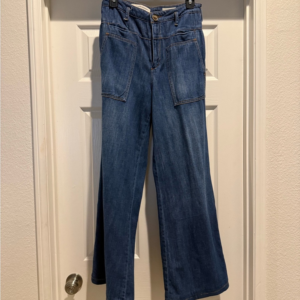 Pilcro Denim Flare Jeans in Deep Blue